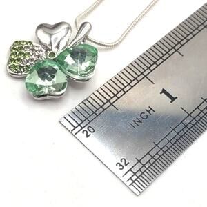 925 Silver Necklace W/ Clover Shamrock Pendant St. Patricks Day Birthday Gift